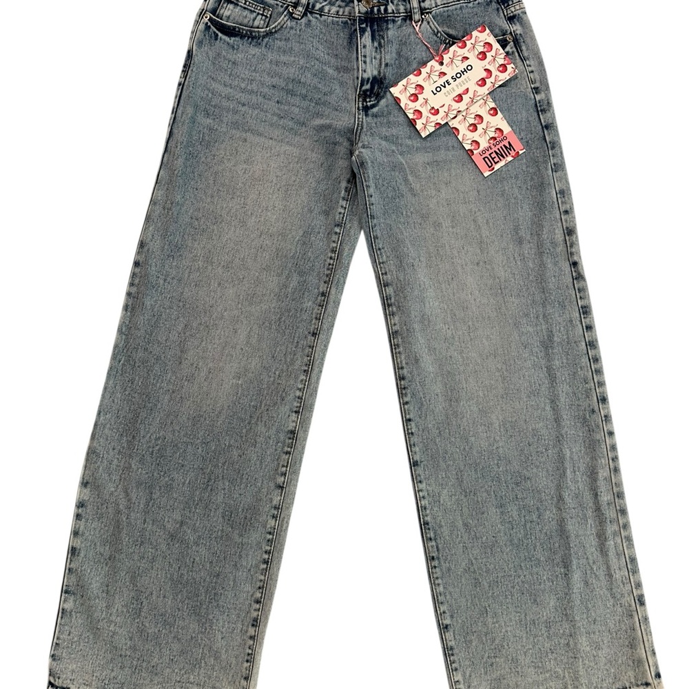 Love Soho Relaxed Fit Low Rise Wide Leg Denim Size 11 NWT - Picture 16 of 17